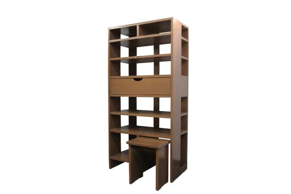Meubles à chaussures avec 1 tiroir et avec tabouret Pin HMH806