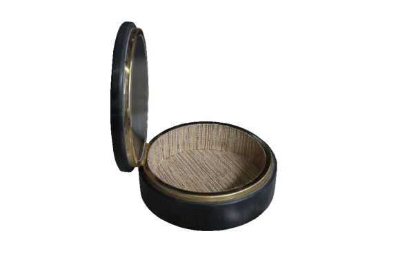 Poudrier Ø13 Ht6.5 Marbre Noire