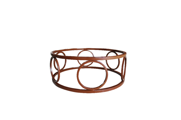 Pietement n°16 pour table basse de d:100 en tube carré 30  et carré 20(marron foncé)