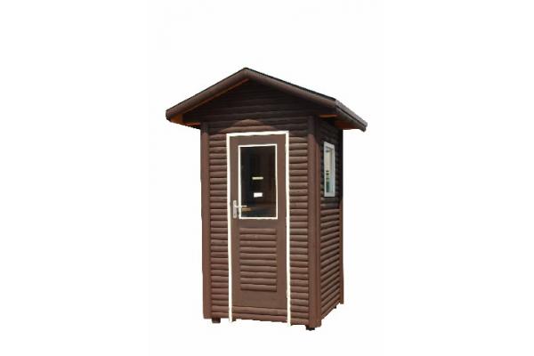 GUERITE  12BRT avec porte avec couverture tôle plane prés-laquée Pin autoclave 8 KGm3 Lasure Palissandre