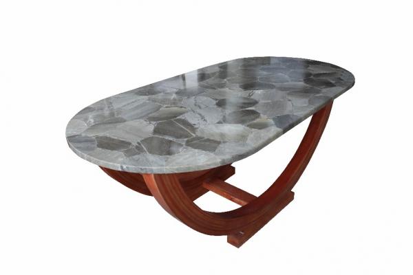  PIET.SM KININA Verni naturel  Rectangle 200x100 SM + Elément Marbre Isaorana  Ovale 200x100 SM