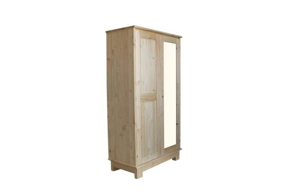 Armoire de rangement Bois Massif Penderie Rouge Laquée