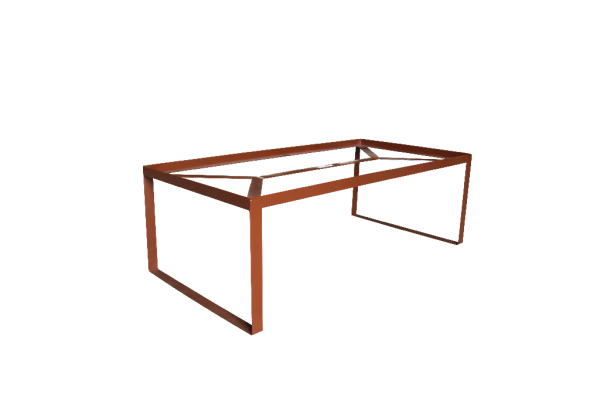 Pietement n°14 pour table basse de 120*60 en fer plat de 40/4(marron foncé)