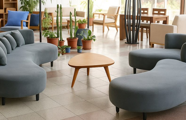 Salle avec salon et plante